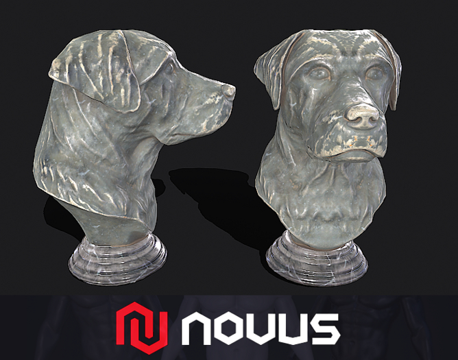 Dog Bust Statue - Diorite {Mesh}