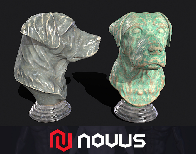 Dog Bust Statue - Stones {Pack}