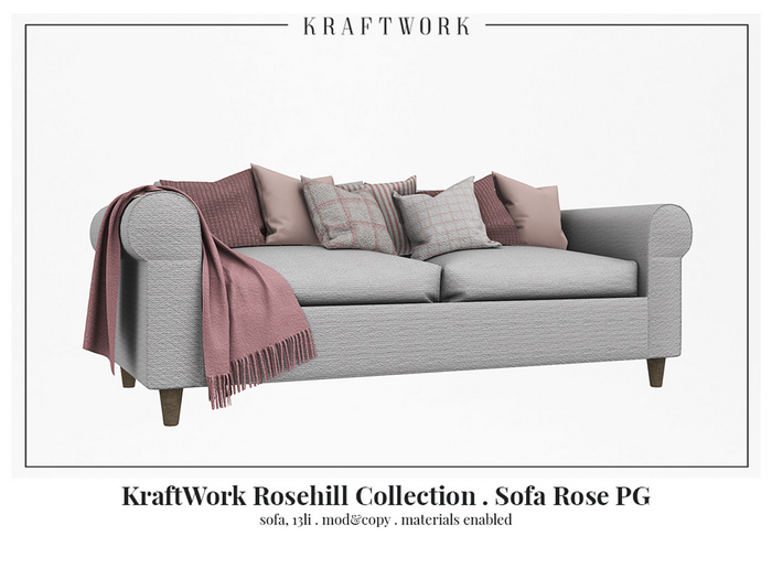 KraftWork Rosehill Collection . Sofa Rose PG (Add Me)