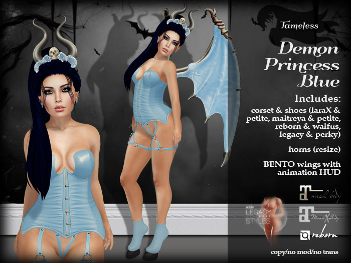 Tameless Demon Princess Blue - Halloween Costume Goth