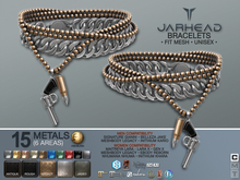 **RE** Jarhead Bracelets - Fit Mesh - PBR - Unisex - Maitreya, Gianni, Jake, Gen X, Meshbody