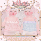 {Ribbons} Gardenia Top - Cyan {Box}