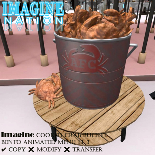 Imagine Cooked Crab Bucket w/menu