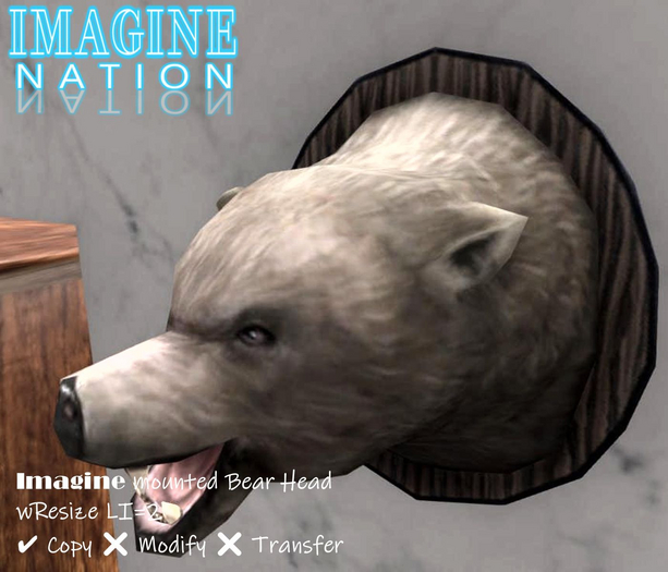 Mounted Trophy Bear Head w/resize