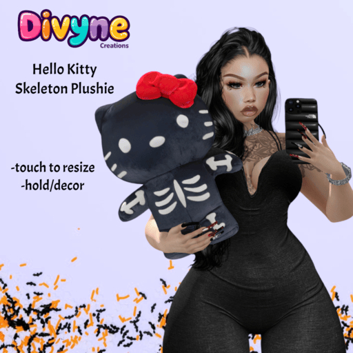 DC. Hello Kitty Skeleton Plushie