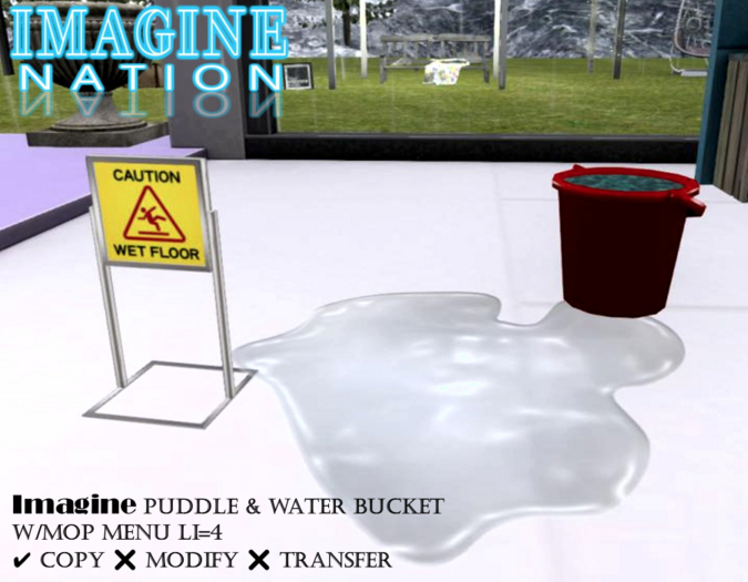 Imagine Water Puddle w/Bucket & menu