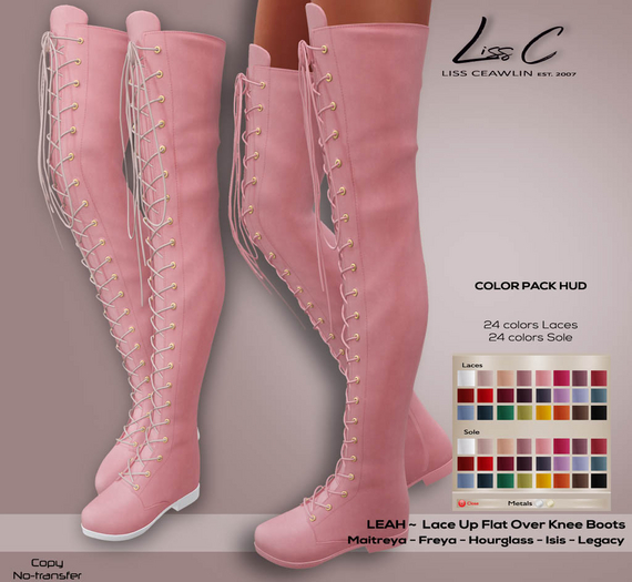 .:LC:. Leah ~ Over Knee Flat Boots [add]  rose