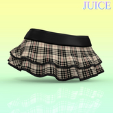 Beige Plaid Flower Skirt Kupra