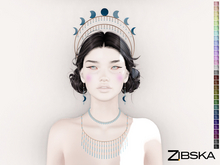 Zibska ~ Ciel color change headpiece, earrings, collar, and necklace