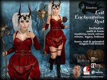 Tameless Evil Enchantress Red - Halloween Costume Goth Role Play