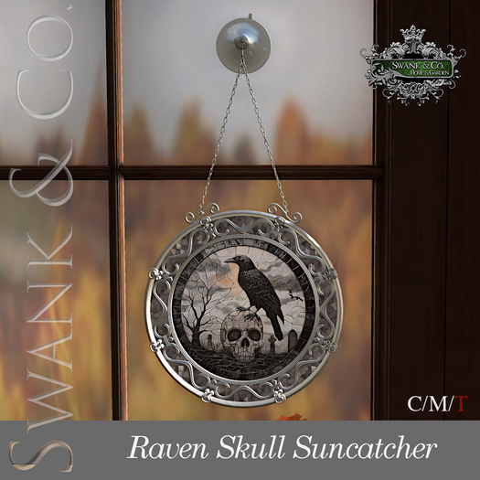 Swank & Co. Raven Skull Suncatcher