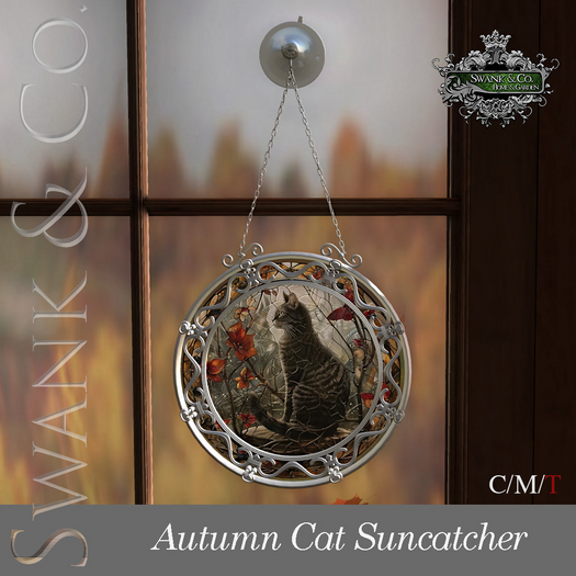 Swank & Co. Autumn Cat Suncatcher