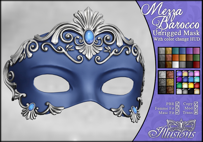*~*Illusions*~* Mezza Barocco Mask