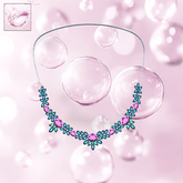 Teal Pink Gemstones Necklace