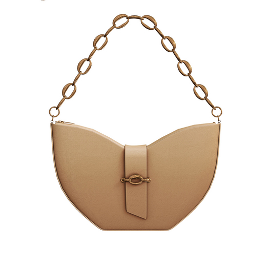 VARITII - Belted Arc Handbag-Tan