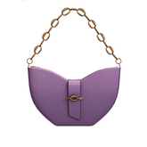 VARITII - Belted Arc Handbag-Purple