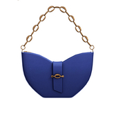 VARITII - Belted Arc Handbag-Navy Blue