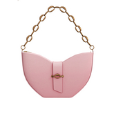 VARITII - Belted Arc Handbag-Pink