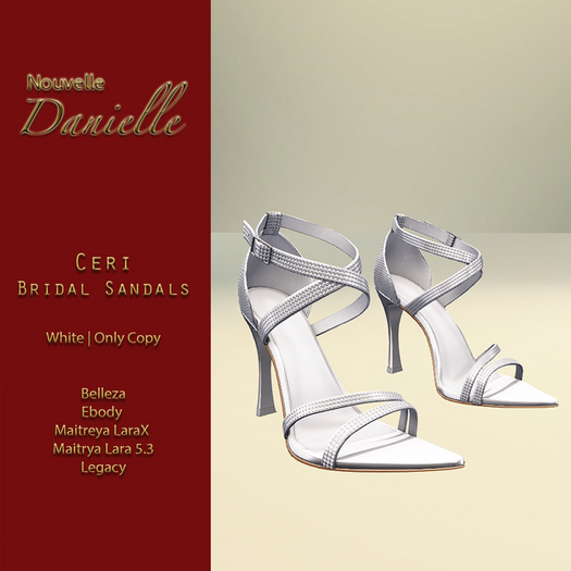 DANIELLE - Ceri Bridal Sandals - White
