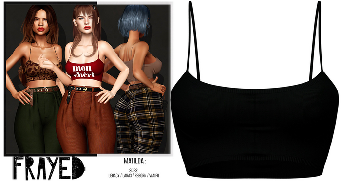 Frayed - Matilda Top - Black