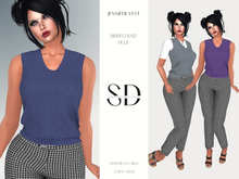 Jennifer Vest – Ribbed Knit – Blue – Maitreya Lara – Sweet Distractions