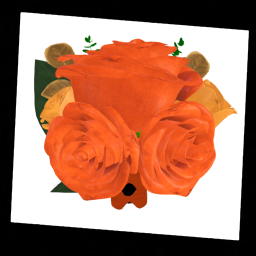 Mesh Rose Boutonniere Orange Roses and Eucalyptus 