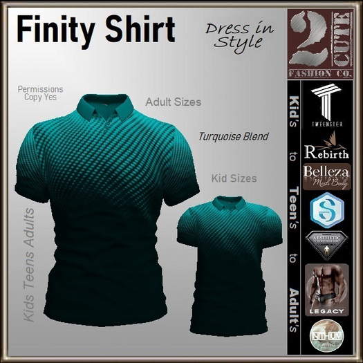 Finity Shirt [2cute] Turquoise Blend