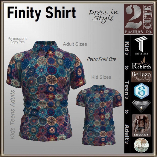 Finity Shirt [2cute] Retro Print One-