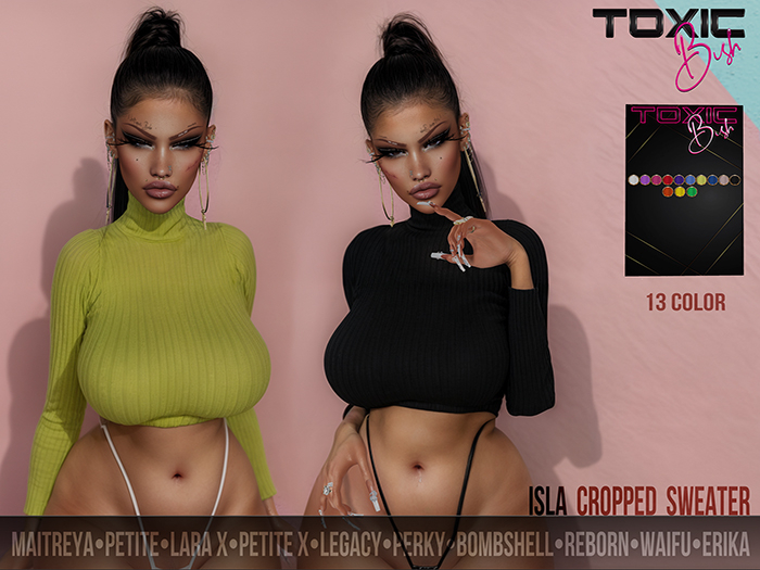 [TOXIC BISH] Isla Cropped Sweater @ HUD