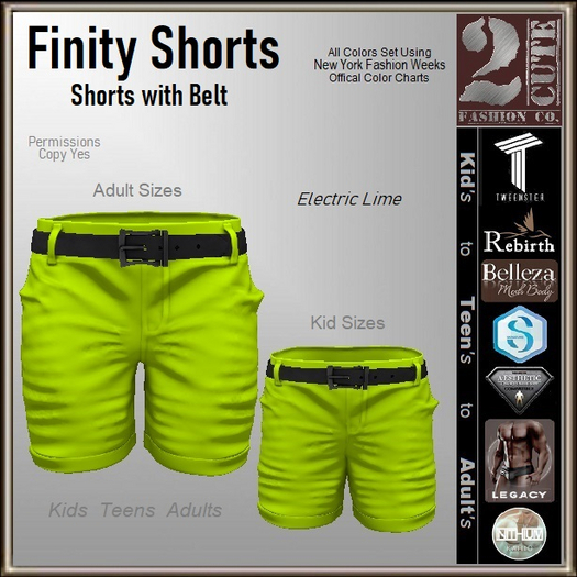Finity Shorts [2cute] Electric Lime