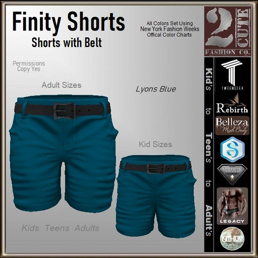 Finity Shorts [2cute] Lyons Blue