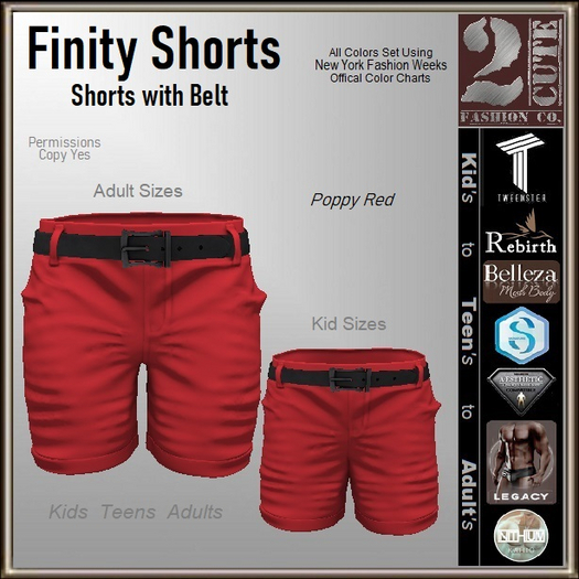 Finity Shorts [2cute] Poppy Red