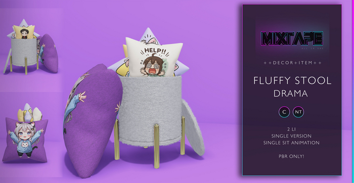 MIXTAPE Decor - fluffy stool - drama 