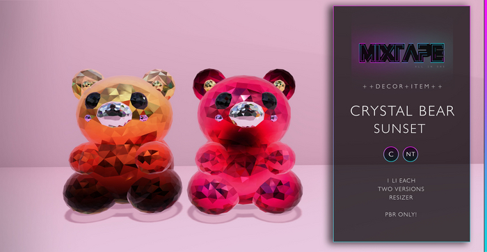 MIXTAPE Decor - crystal bear - ruby / sunset 