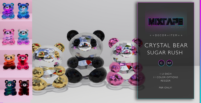 MIXTAPE Decor - crystal bear + panda (FP) 