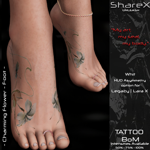 ShareX - Charming Flower - Foot  Tattoo