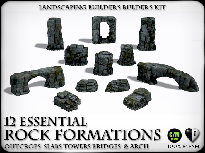 Giant Rocks - Outcrops - Bridges - Essential Mixed Rocks - Pack1