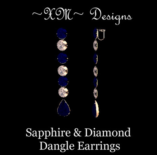 ~XM~ Sapphire & Diamond Dangle Earrings