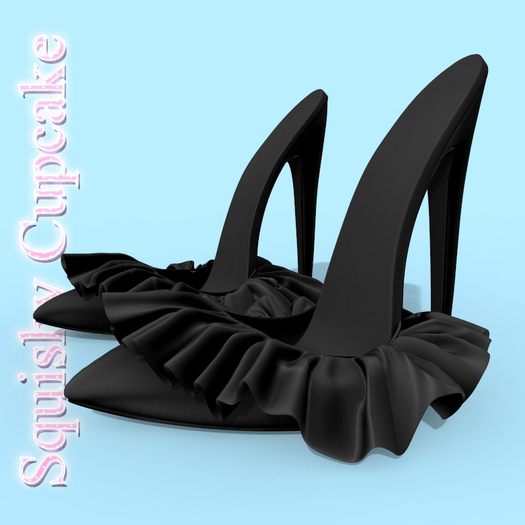 Black Ruffle HEELS REBORN