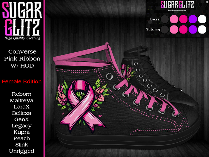 SugarGlitz - Converse Pink Ribbon (Female)