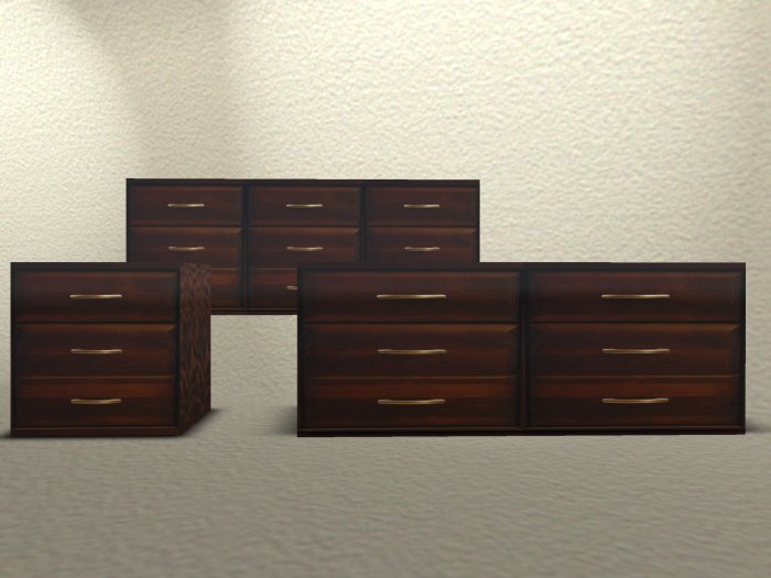 Deep Finish Three Piece Dresser Set