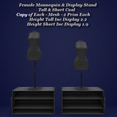 Female Mannequin & Display Stand Tall & Short Coal1