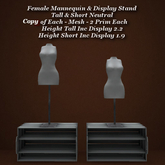 Female Mannequin & Display Stand Tall & Short Neutral1