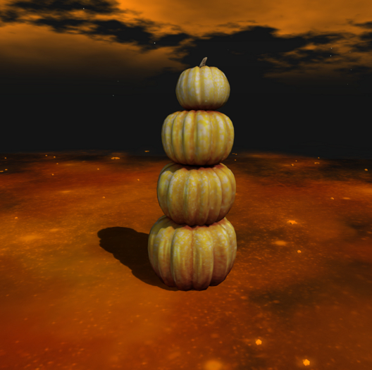 dust bunny  stack of pumpkins 1Li