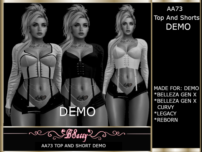 *BSASSY* AA73 SHORTS AND TOP WITH HUD TIMED DEMO