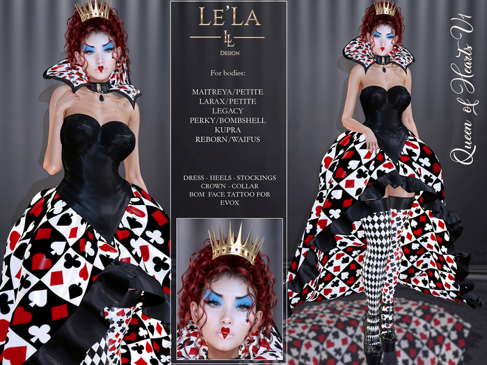{Le'La} Queen Of Hearts V1 ♥Halloween Costume♥