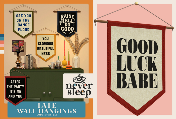 Never Sleep // Tate Wall Hanging // Good Luck