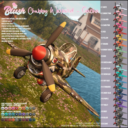 BLUSH - Chubby Warbird - Color #19 Black