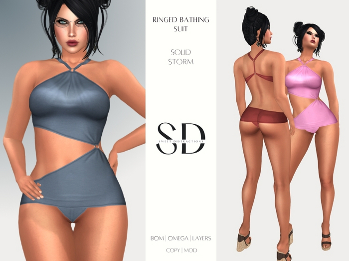 S/D Ringed Bathing Suit in Storm (BOM, Classic, Omega)