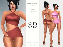 S/D Ringed Bathing Suit in Maroon (BOM, Classic, Omega)